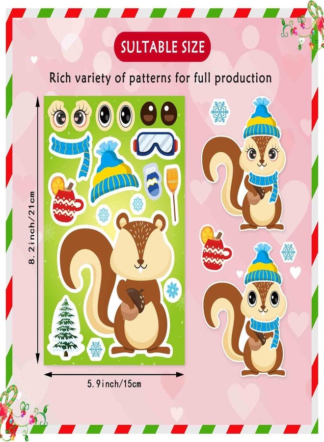 DUJAA 24 Sheets Winter Stickers for Kids Toddlers, Make-a-face Stickers Make Your Own Winter Animal Stickers, Winter Holiday Gifts Christmas Party Decorations Supplies - Image 3
